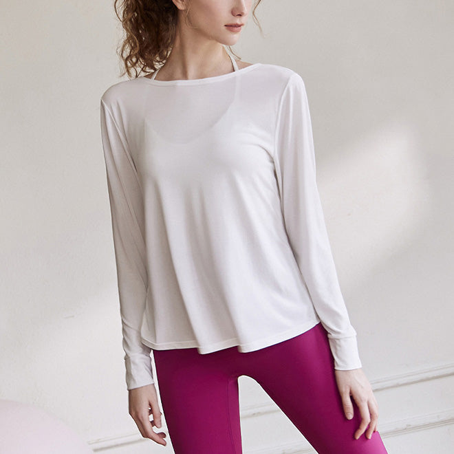 Two Face Drape Yoga Blouse 2687