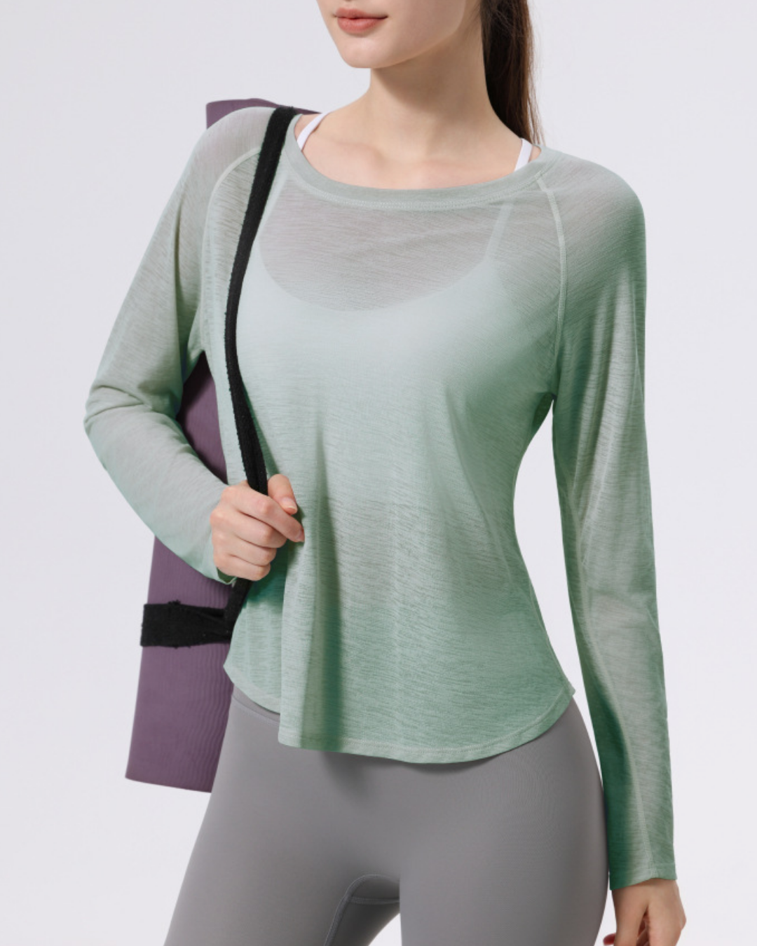 エコルスクルーネックシアーカットソー 3955