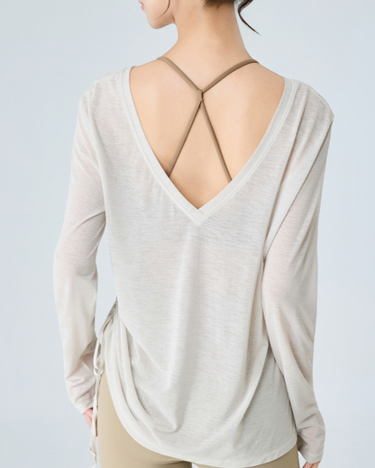 前後2wayドローストリングシアーロングスリーブ 3982