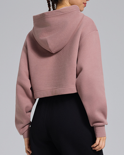 裏起毛ルーズフィットクロップドスウェットパーカー 3933