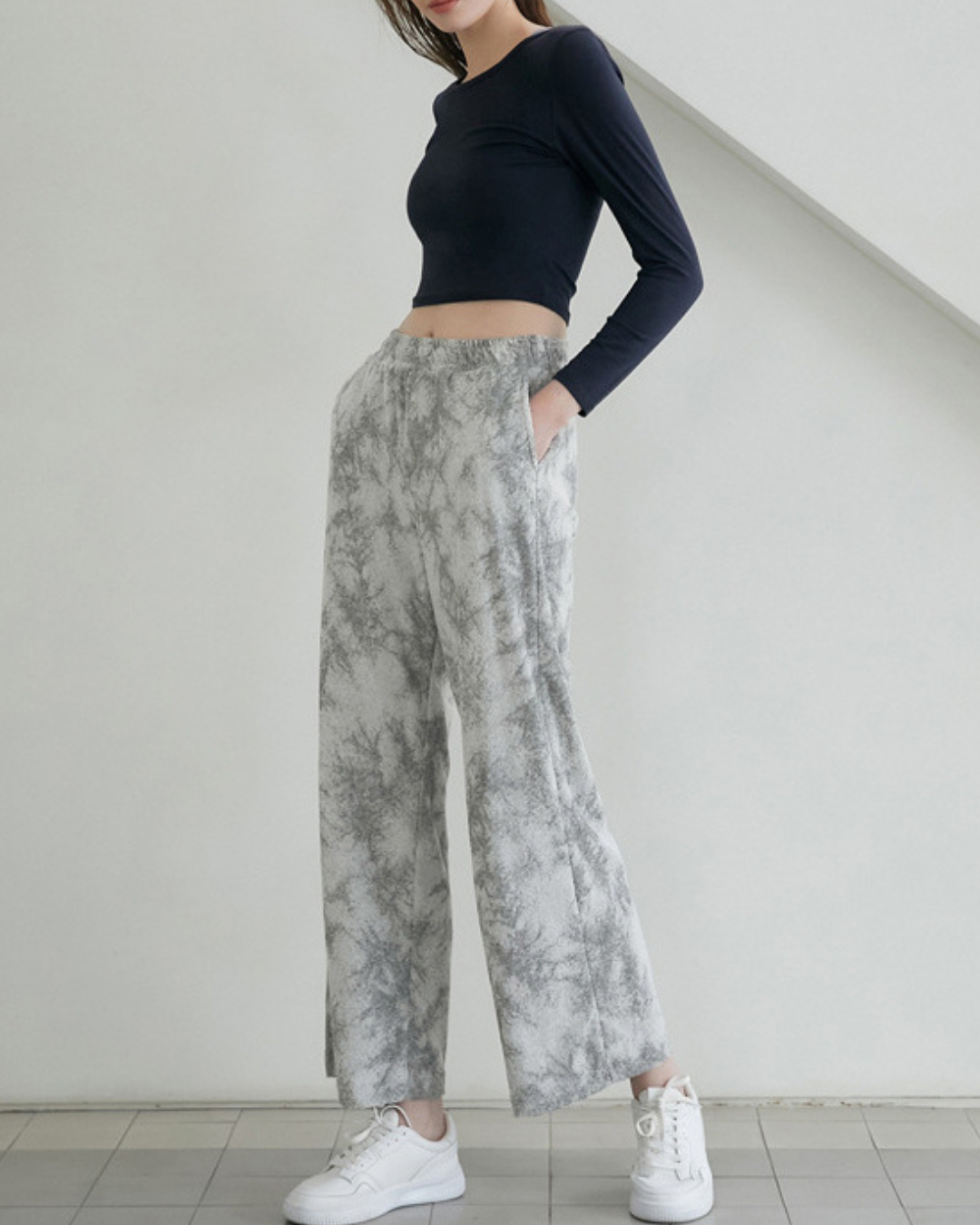 アースカラータイダイワイドパンツ 3191