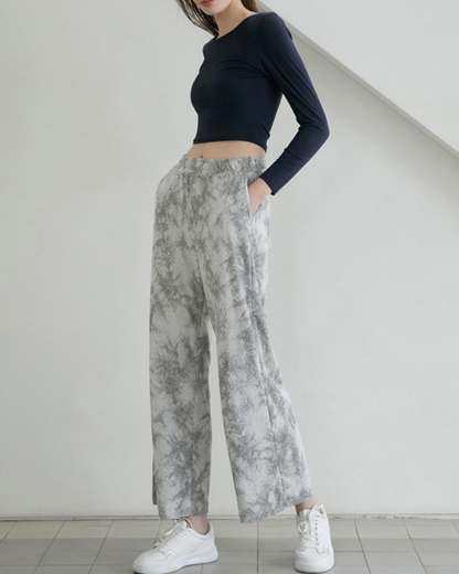 アースカラータイダイワイドパンツ 3191