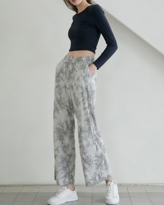 アースカラータイダイワイドパンツ 3191