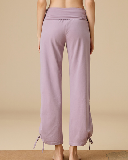 ニュアンスカラー裾ドロスト2wayリラックスパンツ 3915