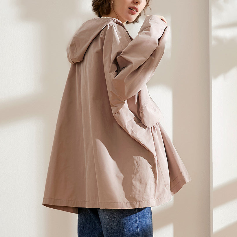 Pastel pink cruise silhouette hooded jacket 3077