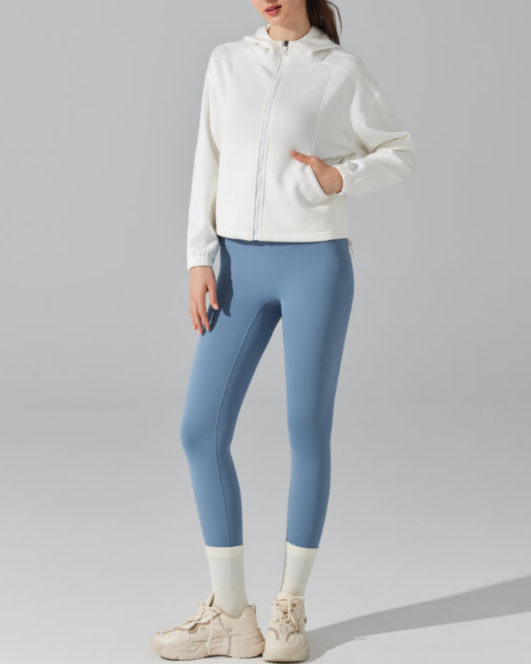 ウエストドロストストレッチジップフーディー 3918