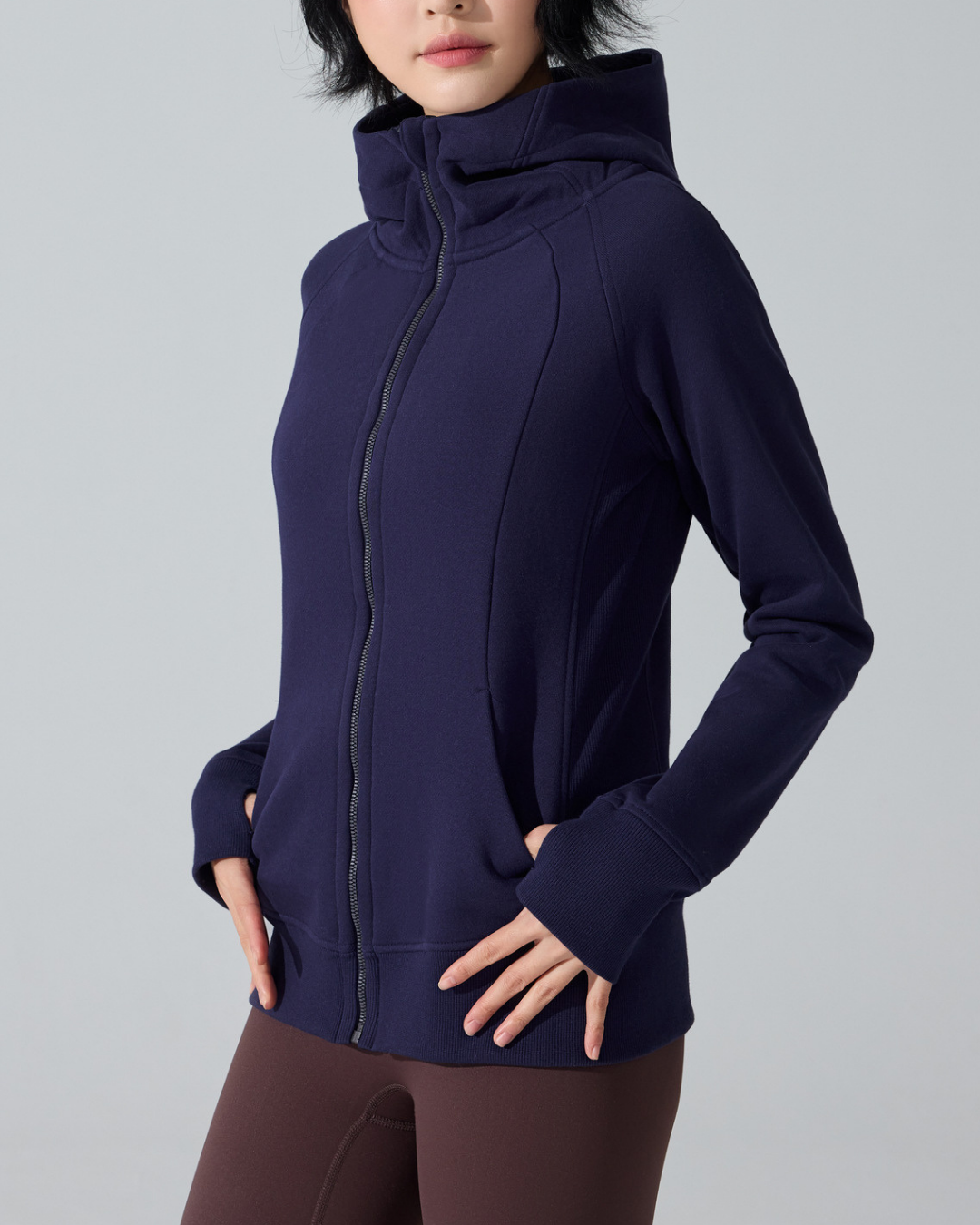 ハイネックサムホールフルジップフーディー 3947