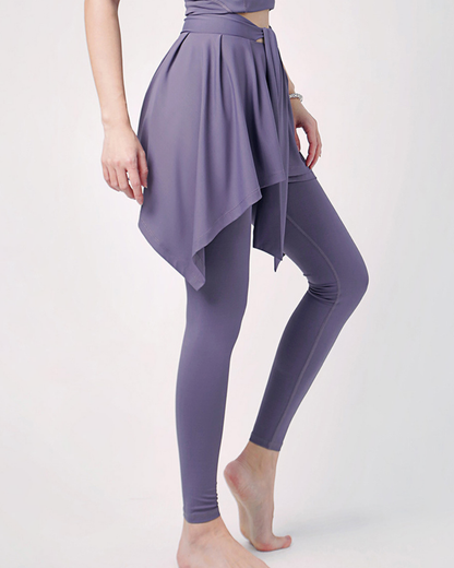 クールカラーラップスカートヨガレギンス 3214