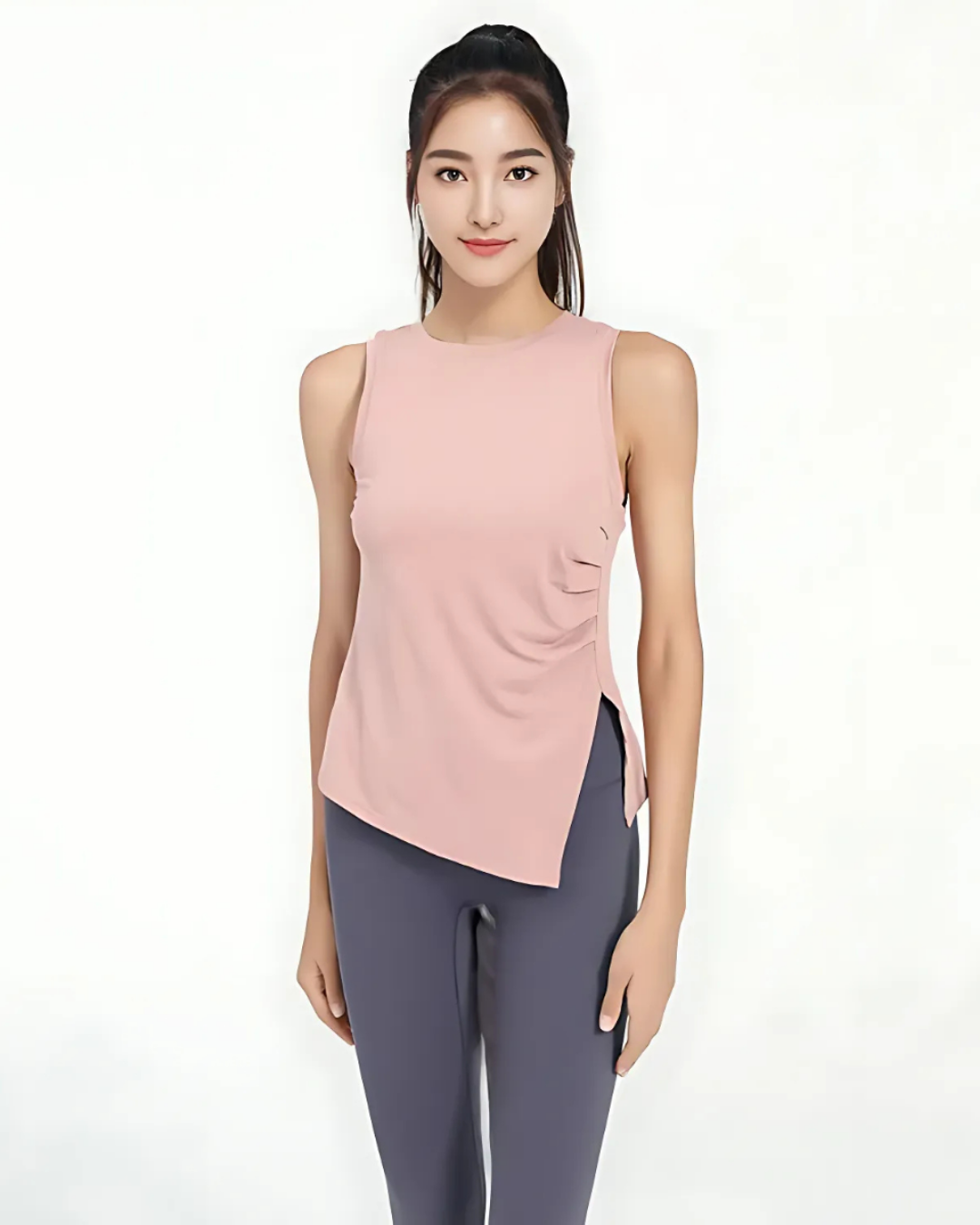 Side pleated long tank 2642