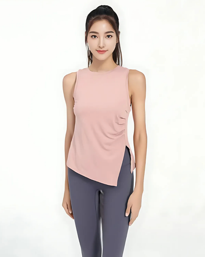 Side pleated long tank 2642