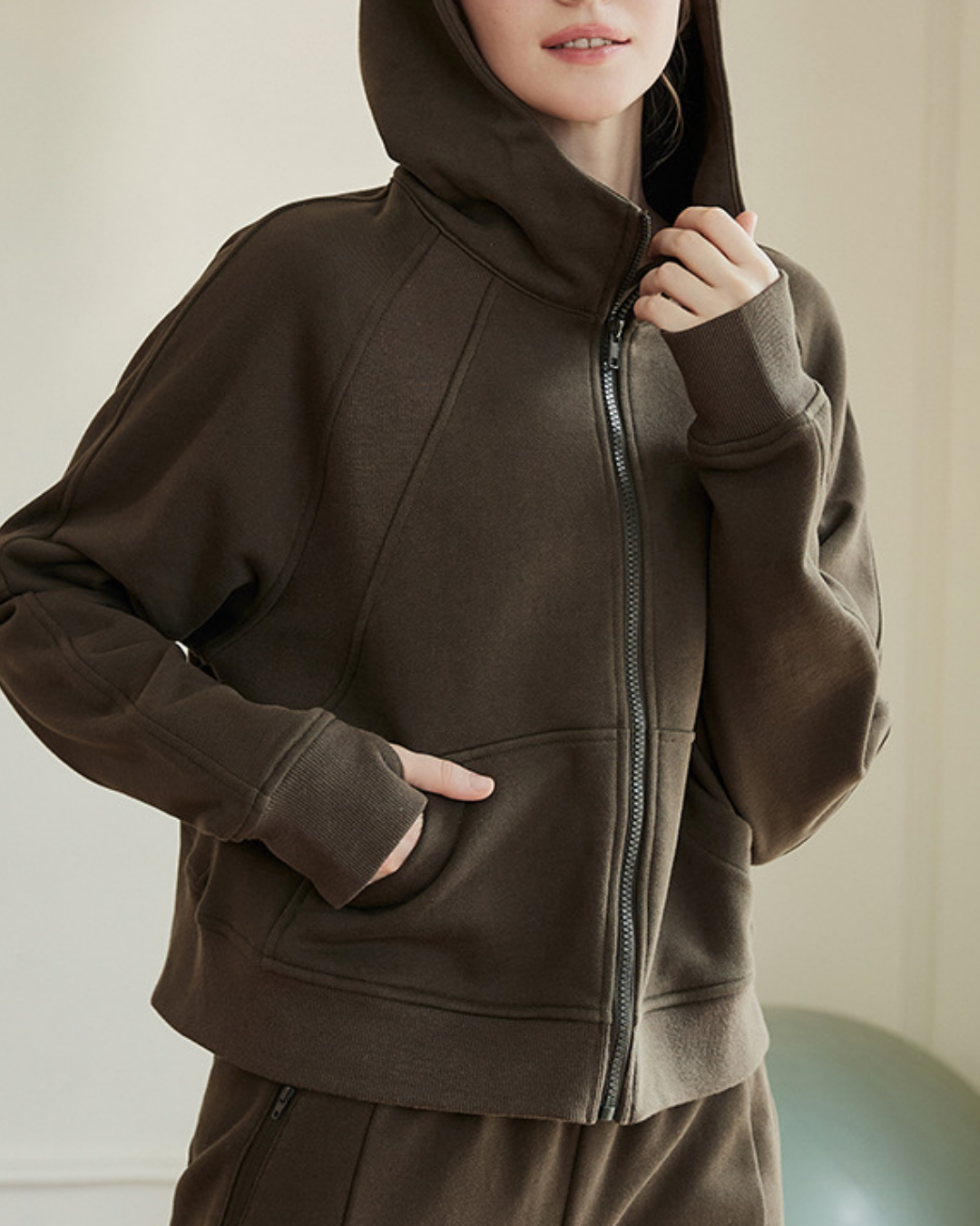 サムホールラグランスリーブスウェットパーカー 3941