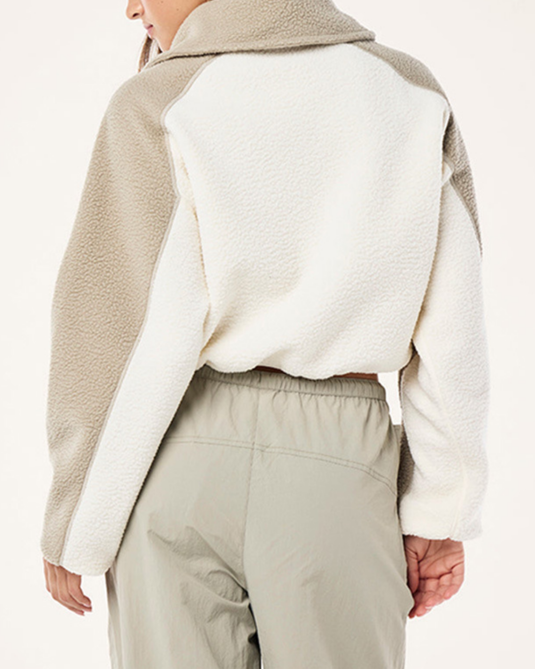 バイカラーボアクロップドハーフジップジャケット 3939