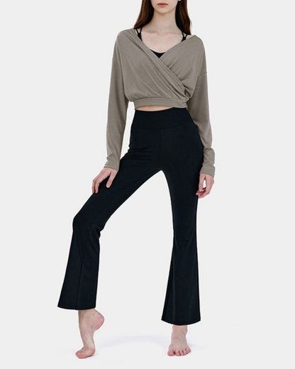 スフルカシュクールVネックロングトップ 3856