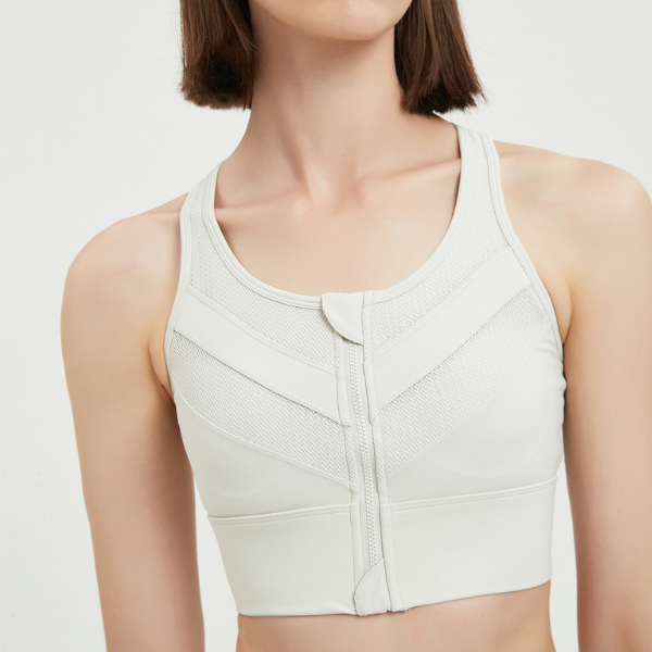 Front open mesh yoga bra top 2535