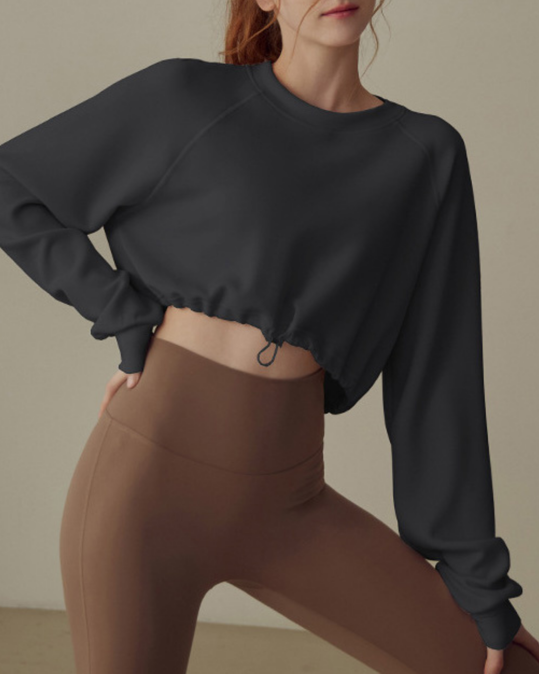 ドロストヘムスウェットクロップドプルオーバー 2834