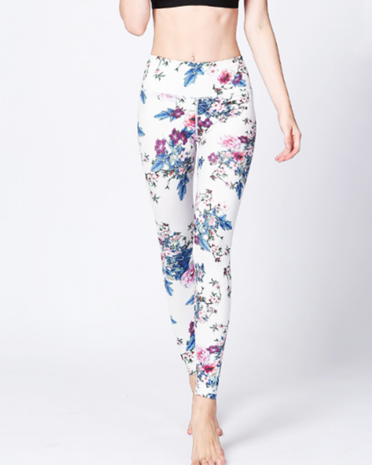 ローズホワイトヨガレギンス 2111