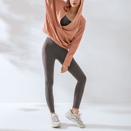 Dull loose silhouette V-neck hoodie 2965