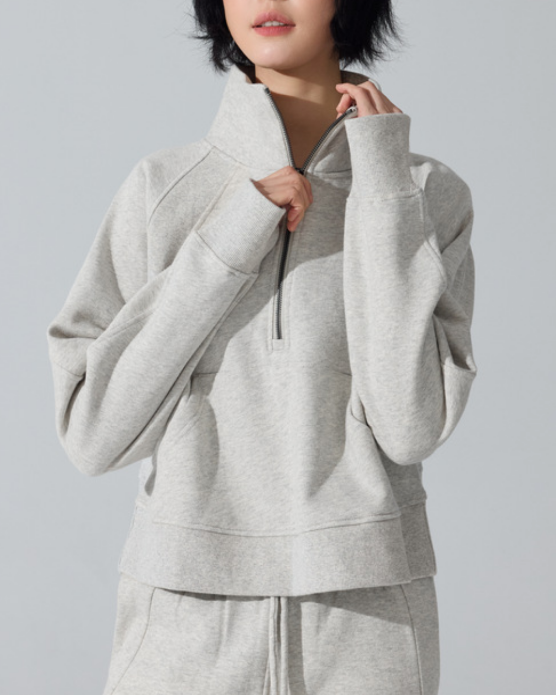 スタンドカラーハーフジッププルオーバー 3953