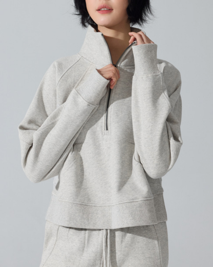 スタンドカラーハーフジッププルオーバー 3953