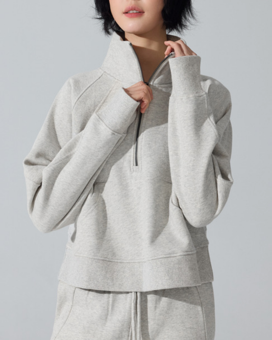 スタンドカラーハーフジッププルオーバー 3953