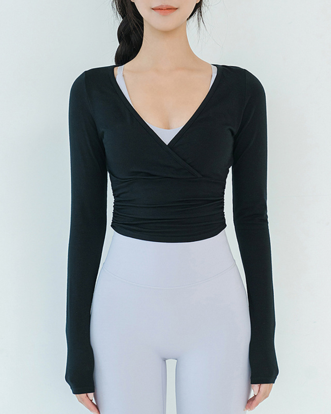 サイドギャザーカシュクールトップ 3285