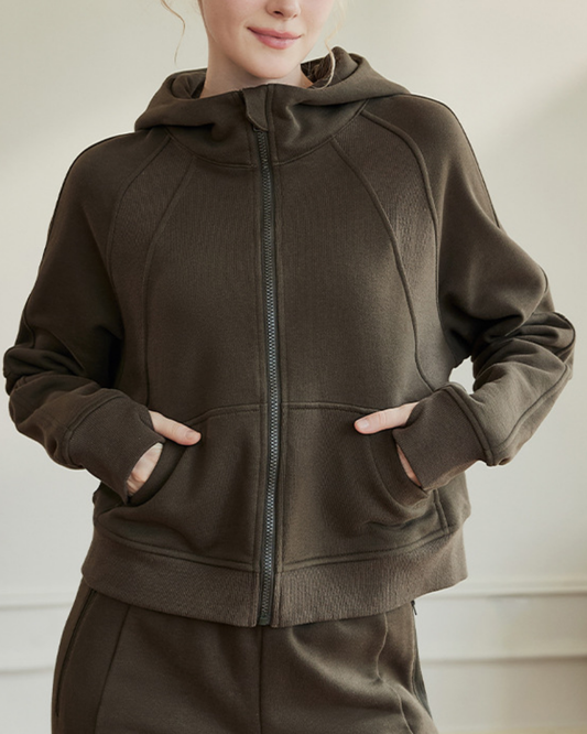 サムホールラグランスリーブスウェットパーカー 3941