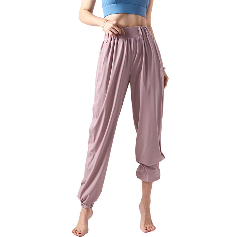 Solid Color Side Pocket Loose Fit Drape Pants 2948