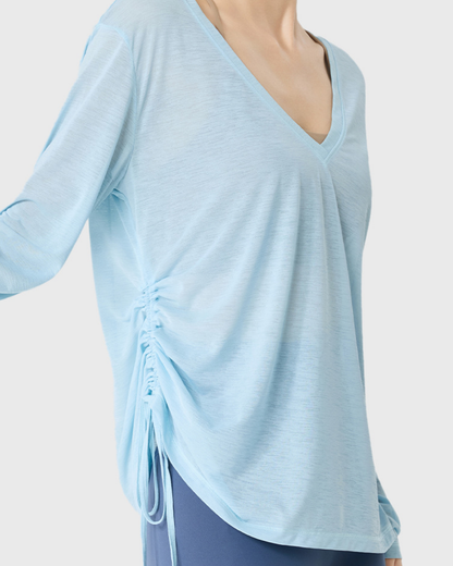 前後2wayドローストリングシアーロングスリーブ 3982