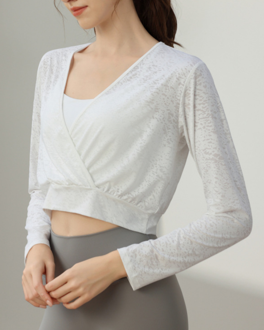 ミラージュカシュクールヨガロングトップ 3850