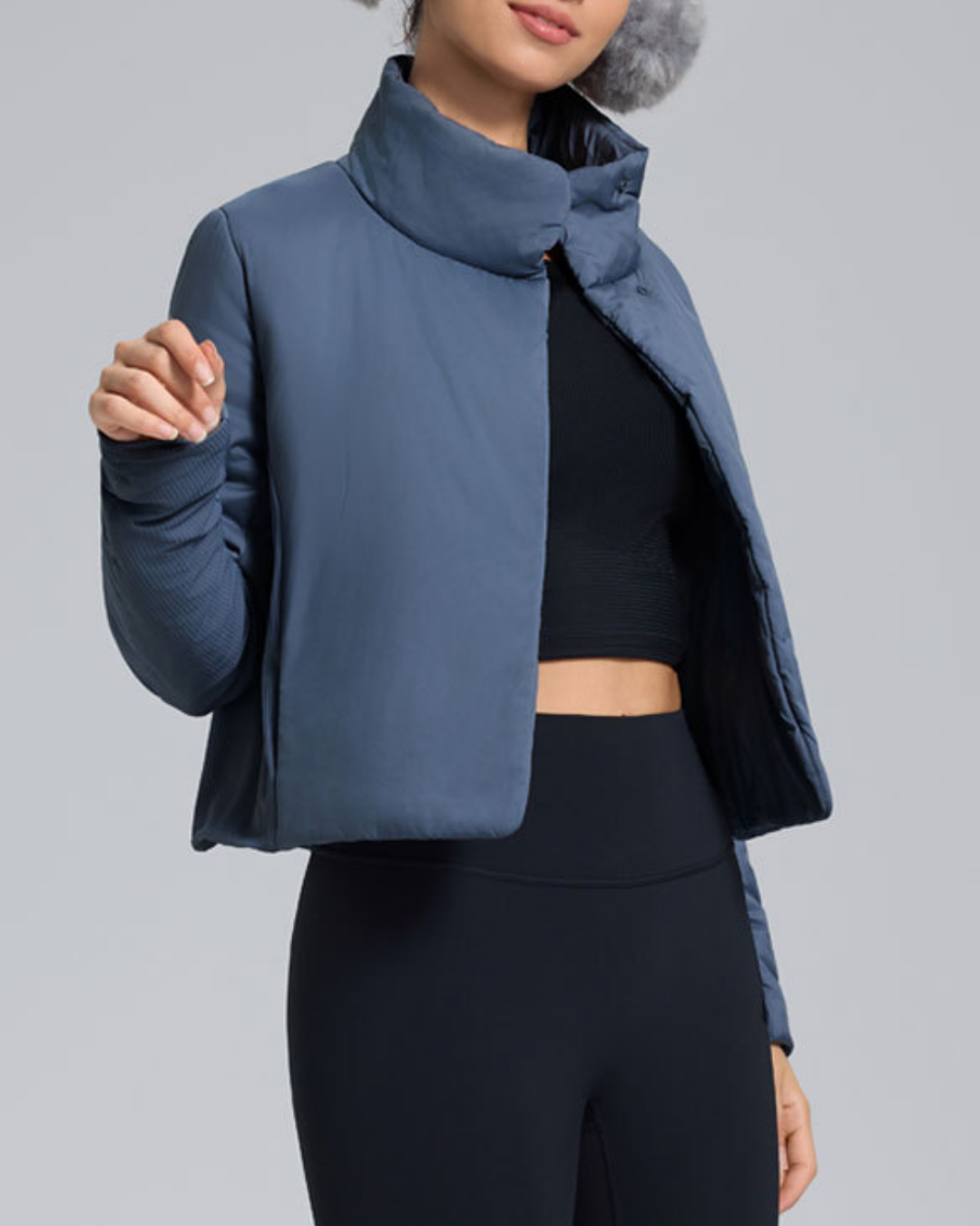 スタンドカラーサイドリブパデットジャケット 3932