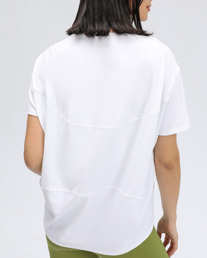 ラウンドネックロング丈Tシャツ 2367