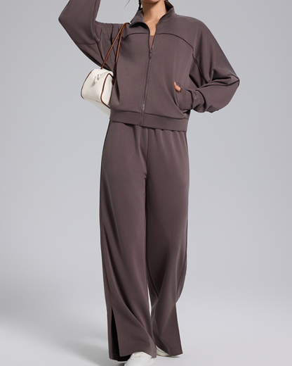 スタンドカラードロップショルダージップアップジャケット 3930