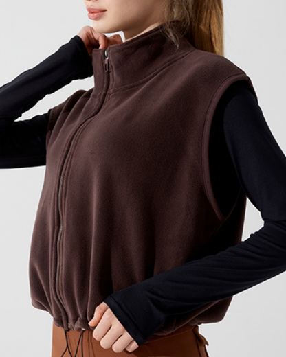 スタンドカラーウォームドロストベスト 3928