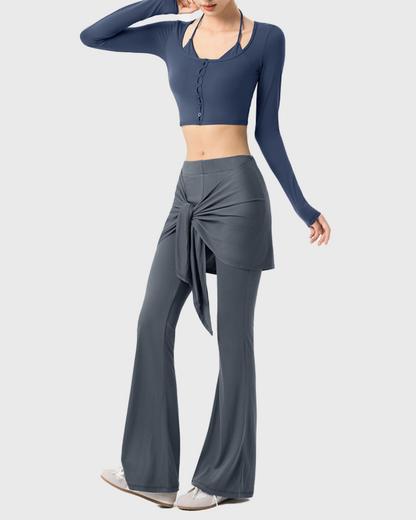 ボタンラインレイヤードトップス 3875