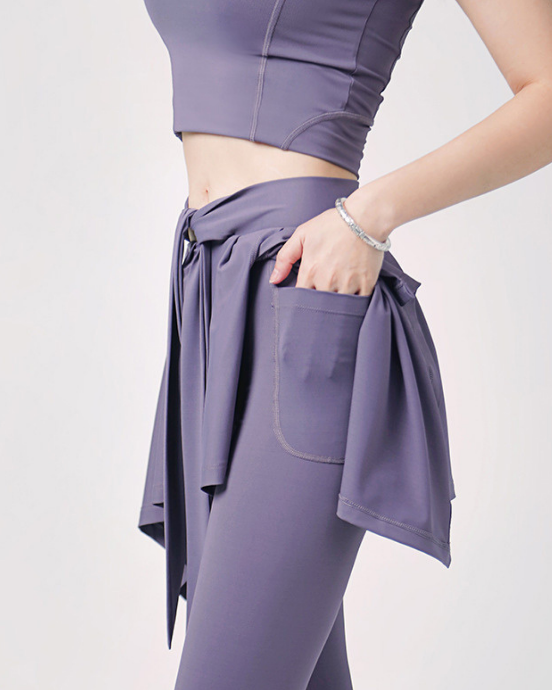 クールカラーラップスカートヨガレギンス 3214