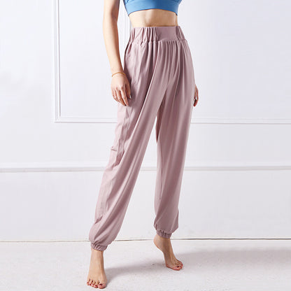 Solid Color Side Pocket Loose Fit Drape Pants 2948