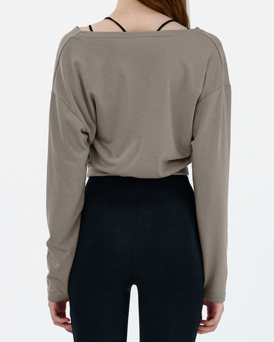 スフルカシュクールVネックロングトップ 3856