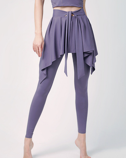 クールカラーラップスカートヨガレギンス 3214