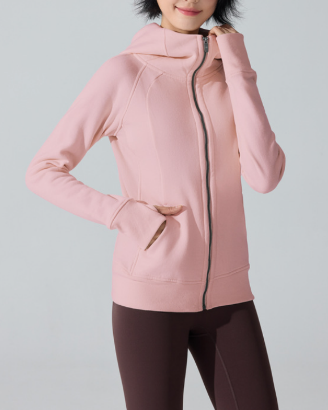 ハイネックサムホールフルジップフーディー 3947