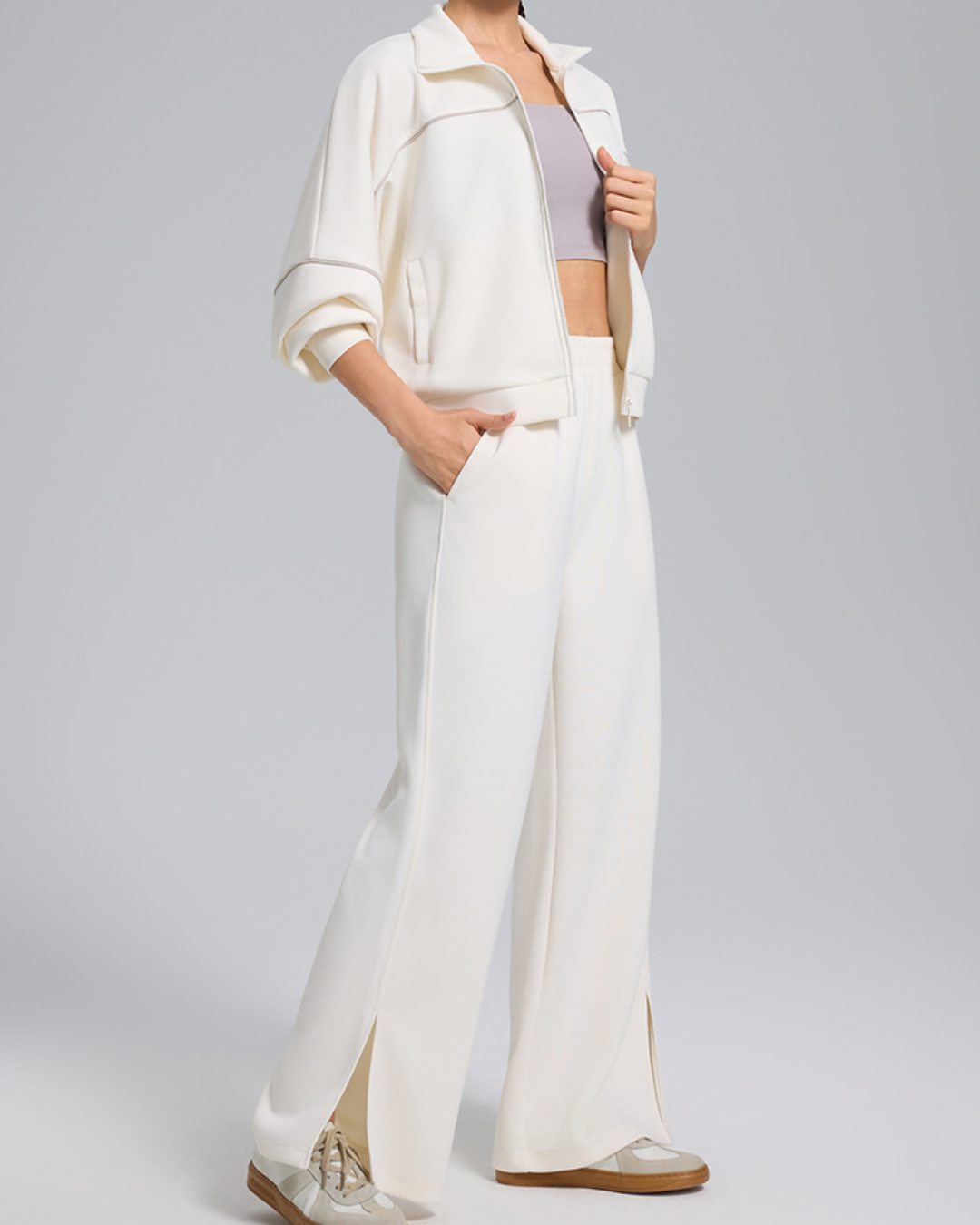 スタンドカラードロップショルダージップアップジャケット 3930