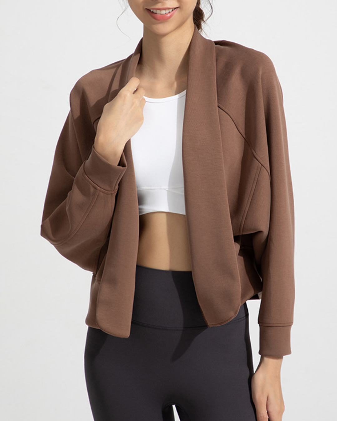 スムースタッチドルマンスリーブショールカーディガン 3934