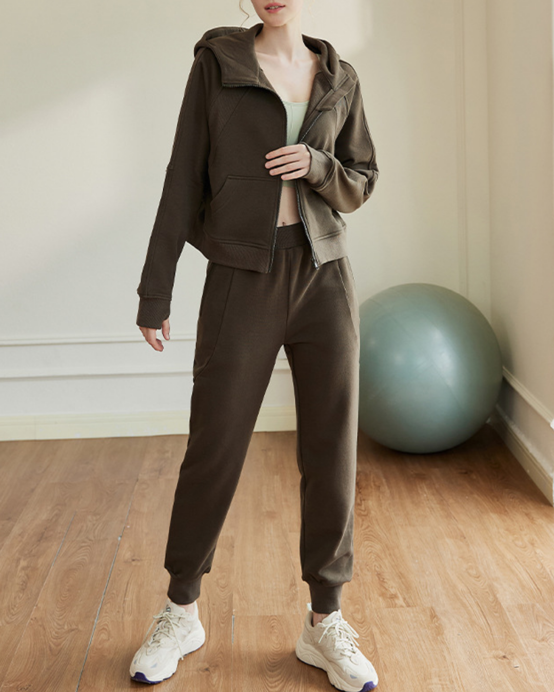 サムホールラグランスリーブスウェットパーカー 3941