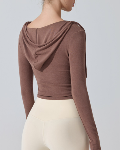 サイドギャザーカシュクールフーディー 3948