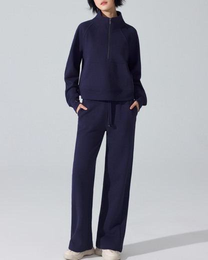 スタンドカラーハーフジッププルオーバー 3953