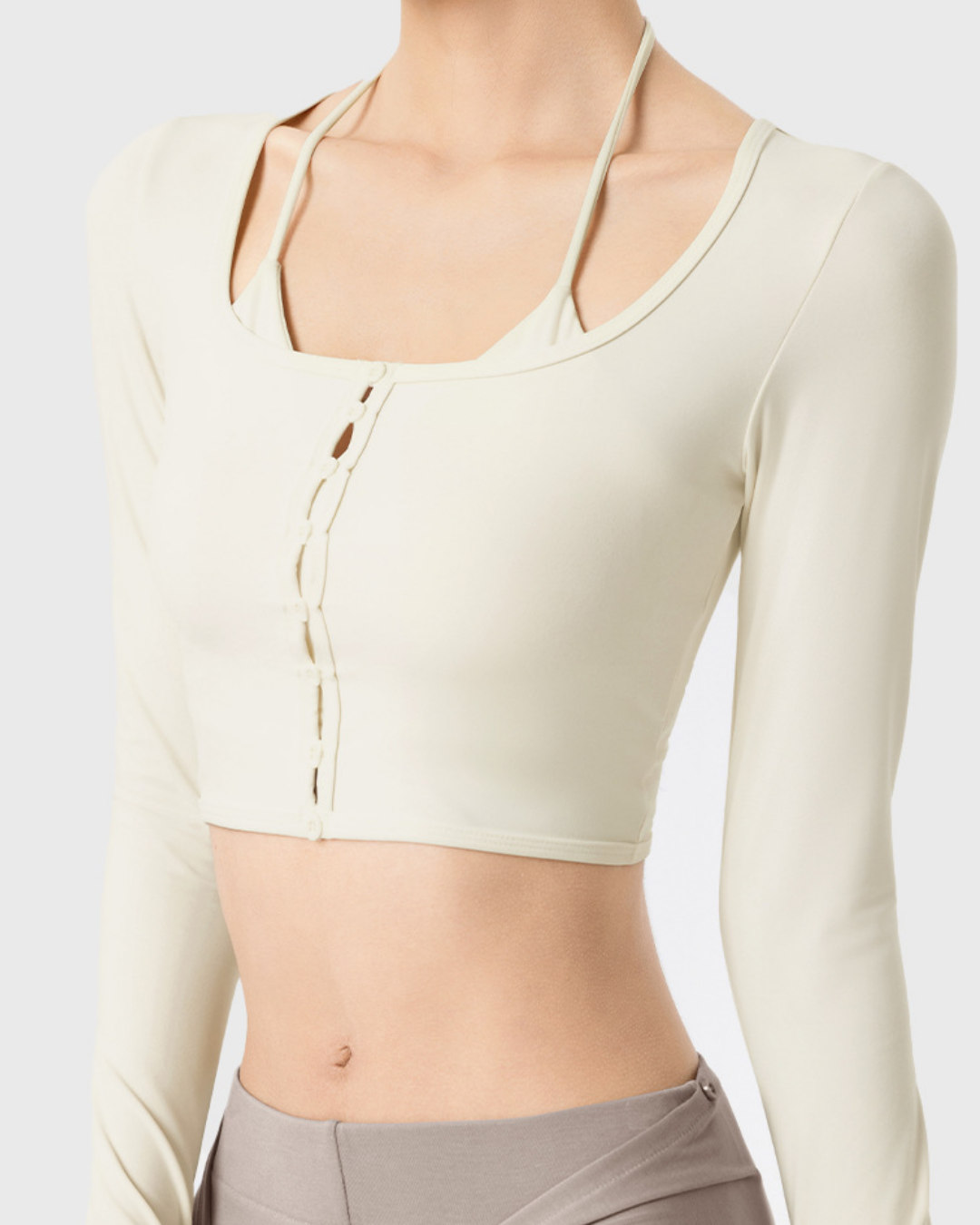 ボタンラインレイヤードトップス 3875