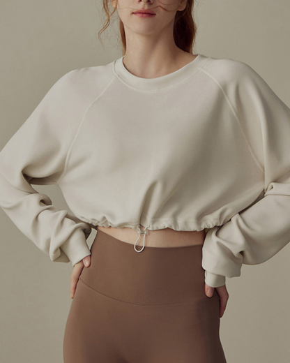 ドロストヘムスウェットクロップドプルオーバー 2834