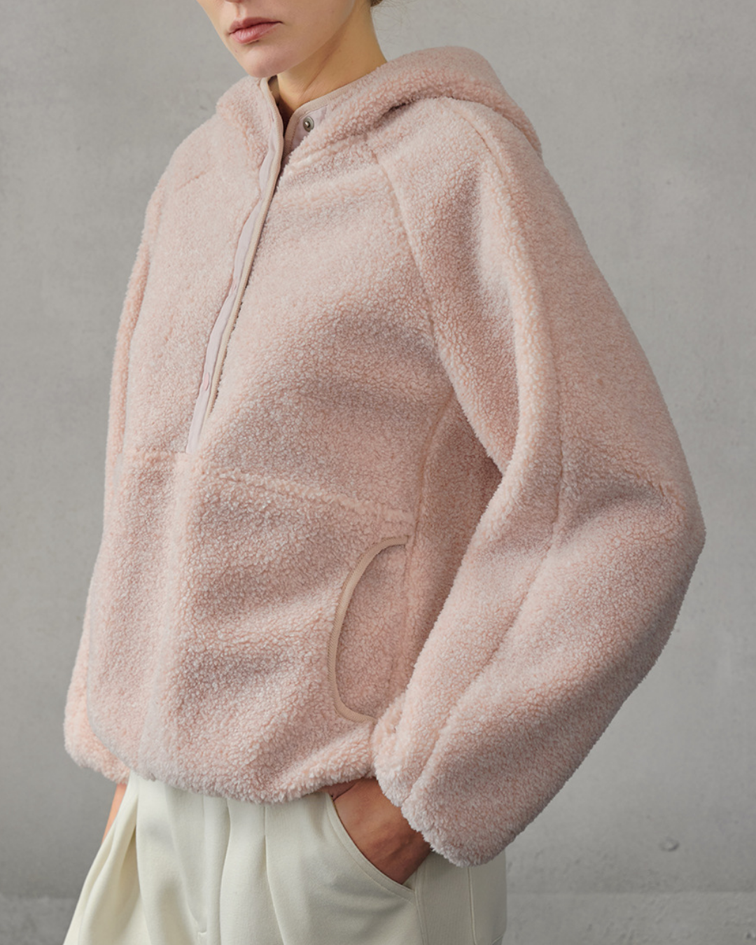 くすみハーフボタンボアヨガジャケット 3942