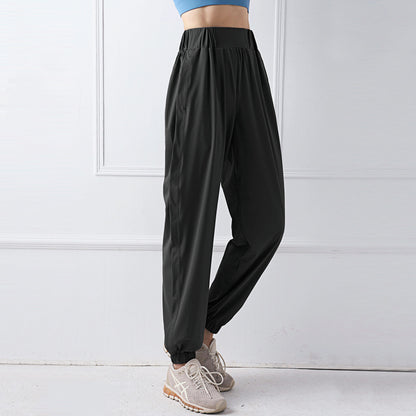 Solid Color Side Pocket Loose Fit Drape Pants 2948