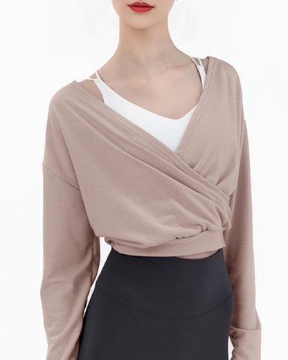 スフルカシュクールVネックロングトップ 3856