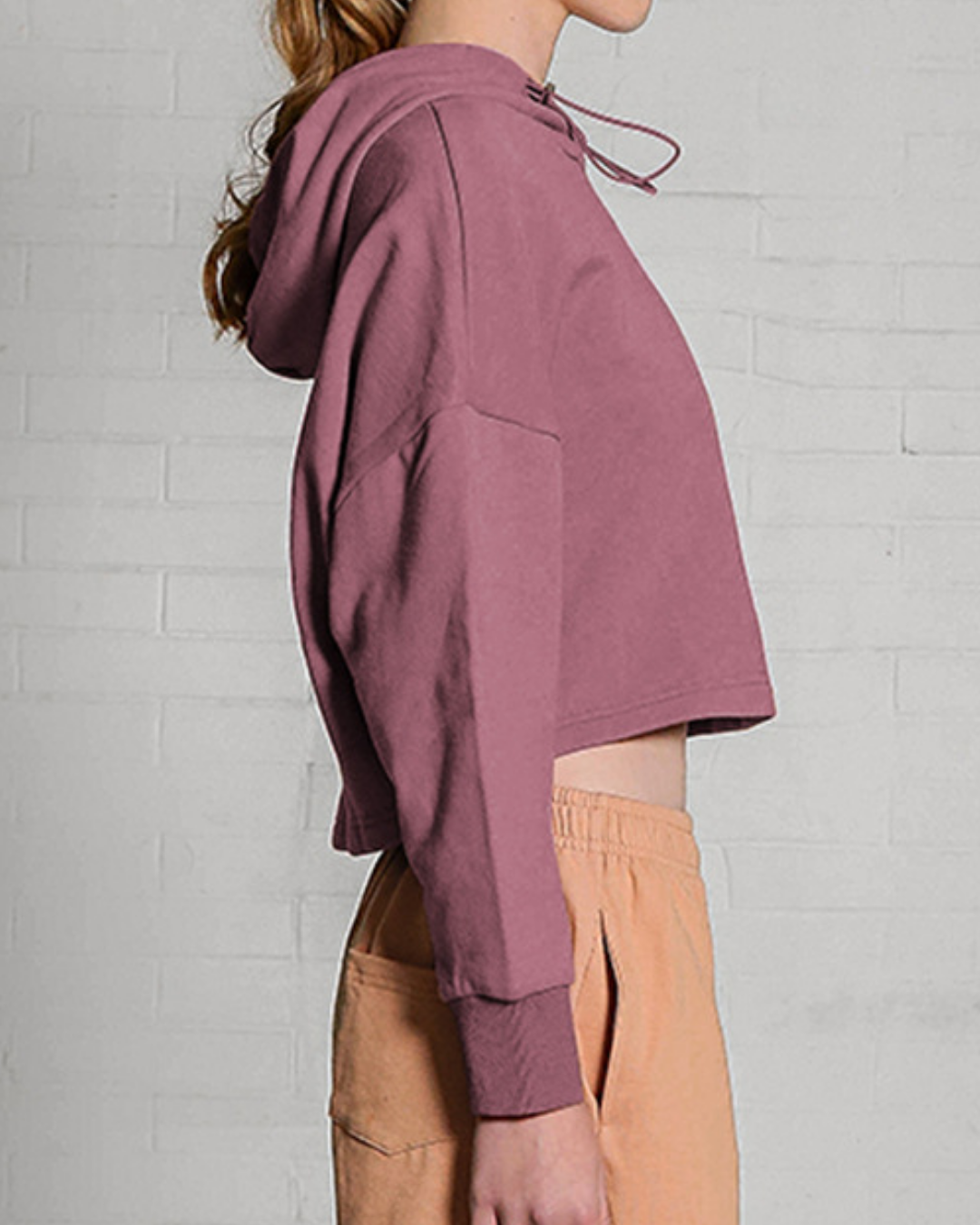 ストレッチリラックスクロップドフーディ 3952